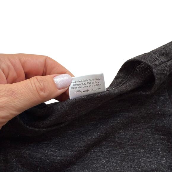 Miliana by Millie + Roo Charcoal Gray Knit Twirl Dress Size 6/7 - Picture 5 of 5